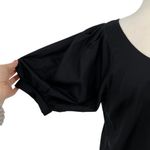 Madewell  Black Puff Sleeve Scoop Neck Top Size Small NWT Photo 2