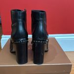 Coach  Justina Black Ankle Boots Women's Beaded Chain Accents size 6.5 Photo 3