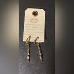 Anthropologie Crystal Zodiac Charm Huggie Earrings Capricorn Photo 2