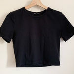 ZARA  Black Crewneck Short Sleeves Baby Tee US Medium Photo 0