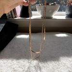 Gold Layered Necklace‎ Set Herringbone Chain and Rope Chain Necklace Photo 1