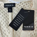 Torrid  Duster Vest Sweater Sz 1/2 Cream Knit Crocheted Summer Feminine Plus Size Photo 4