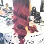 Wig deep wave human hair blende ombré burgundy Wig Photo 7