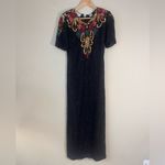 Laurence Kazar VTG  Black Beaded Sequin Design Silk Dress S Photo 4