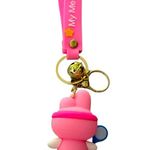 3D MY MELODY BELL KEYCHAIN BAGCHARM WITH SILICONE STRAP Pink Photo 1