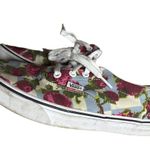 Vans  Floral Rose Blue Plaid Tie Lace Sneakers Shoes Size 8.5 Womens Photo 6