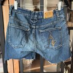 Baby Phat Vintage  denim shorts cutoff y2k embroidered logo buckle cat jean wash Photo 13