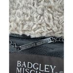 Badgley Mischka  Overcoat Jacket Sz M Faux Shearling Leather Black Aviator​ Photo 9