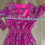 Lilly Pulitzer NWT  Cosita Smocked Waist Silk Blend Dress Pink Acai Berry Size 8 Photo 10