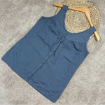 Nau Sleeveless Button Front Top Blouse Organic Cotton Silk in Blue Size M Size M Photo 0