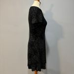 VTG 90s Y2K Black Sparkle Floral Mini Dress slinky fit and flare, Medium Photo 3