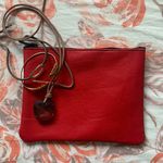 American Apparel Red leather carry all jewelry bag makeup purse clutch unisex design Photo 0