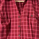 Van Heusen -Red and White Plaid Long Sleeve Button Down Shirt EUC Photo 3