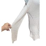 Willow & Clay Open Knit Sweater Cut-Out Shoulder Long Sleeves Pale Pink W S NWOT Photo 3