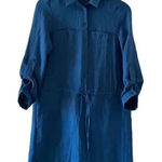 ZARA  Basic Womens Blue Long Sleeves Waist Cord Viscose Shirt Dress SZ XS # 1169 Photo 0