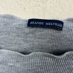 Brandy Melville Wynn long sleeve top in heather gray lettuce trim hem one size Photo 2