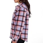 SAGE Collective Purple Plaid Sherpa Shacket Button Front Size L Size L Photo 2