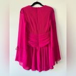 Mac Duggal  Pleated Bell Sleeve Chiffon Mini Dress Photo 3