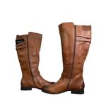 Naturalizer Jessie Leather Knee High Riding Boots Wide Calf Brown Cinnamon US 12 Photo 3