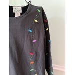 Quacker Factory  Size Medium  Long Black Christmas Dress Embroidery 100% Cotton Photo 3