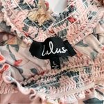 Lulus  Hello Darling Blush Pink Floral Print‎ Off  the Shoulder Dress LARGE Photo 10