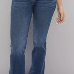 American Eagle Y2K Blue Women’s Low-Rise Kick Boot Jeans Size 10 Short/Court Photo 0