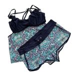 Athleta Navy and Patterned Two-Piece Swimsuit 6D-L Photo 0