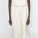 ZARA  NWT off white ivory belted front mock neck soft sleeveless midi dress Photo 5