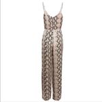 L'Agence L’AGENCE Maeve Snake Print Pale Pink Wide Leg Jumpsuit Size 8 Photo 2