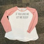 Wall Flower  Washed out XL Pink and white if you love me let me sleep night shirt Photo 0