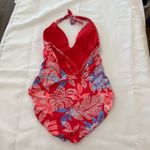Red Carter  One‎ Piece Tropical Leaf Design Size Medium Photo 4