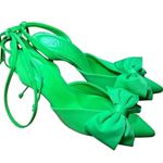 ZARA Green Slingback High Heel Shoes With Bow Sz 37 / 6.5 Photo 2