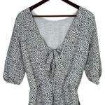 ZARA Animal Polka Dot Black White Open Tie Back Shorts Romper 1/2 Sleeve XS Photo 4