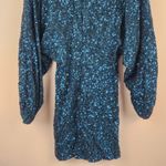 Retrofête Retrofete Aubrielle Sequin Mini Dress Blue/Green Size XS NWT Long Sleeve V Neck Photo 7