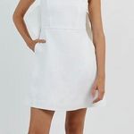 DISSH AISLE WHITE LINEN BACK BOW DRESS Photo 0