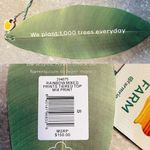 Farm Rio Tiered Top Rainbow Mixed Print Cropped Linen Multicolor Puff Sleeve Sm Photo 3