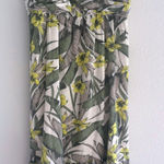 Banana Republic  Midi‎ Dress Womens Size 6 Linen Sweetheart Palm Beachy Summer Photo 0