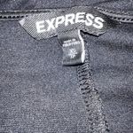 EXPRESS Little Black Silver Slanted Zipper 3/4" Sleeve Body Con Dress EUC XS Photo 6
