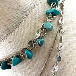 Silver tone blue beaded long multi strand necklace’s Photo 1