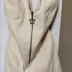 Urban Outfitters NWT  Off-White Halter Romper Shorts Star Zipper Inseam 1.5” Photo 2