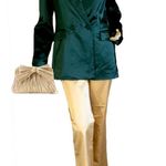 HOUSE OF HARLOW 1960 GREEN SATIN COCKTAIL BLAZER (M) Size M Photo 0