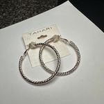 Tahari Rosy Gold Tone Hoop Pierced  Earrings NWT Photo 0