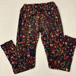LuLaRoe OS One Size Leggings Colorful Abstract Print Navy Blue Orange Pink Photo 11