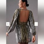 Anthropologie Sabina Musayev Metallic Balloon-Sleeve Mini Dress Photo 4