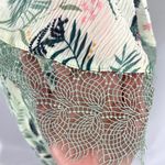 Foxiedox New Lace Ruffle Printed Cropped Strapless Jumpsuit Green Petite Size XS Photo 6