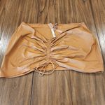 SKIMS  SIGNATURE SWIM RUCHED MINI SKIRT cover up ALMOND brown 4x NWT Photo 4