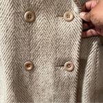 Vintage 80s Petite New Wool Coat size L Cream Brown Peacoat Pavilion Photo 3