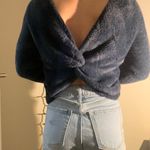 Current Air Teal Reversible Twist Sweater Photo 3