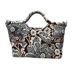 Vera Bradley Retired 2010 Slate Blooms The Gabby Quilted Tote Handbag Brown Gray Photo 1