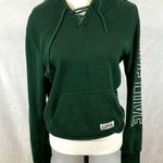 Roma Concept Green lace up front love print hooded sweatshirt size small Photo 0
